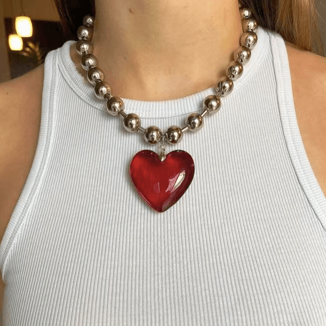 Big Heart Necklace / y2k - SEOUL STYLEZ