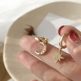 Star Moon Diamond Earrings - SEOUL STYLEZ