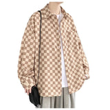 Checkerboard Long Sleeve Shirt - SEOUL STYLEZ