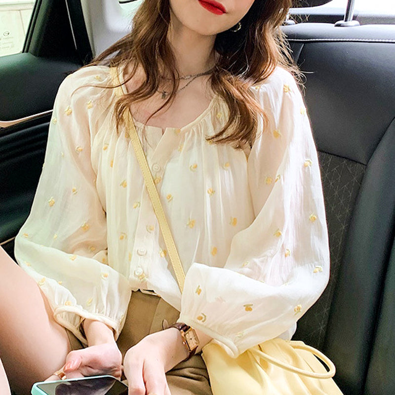 Cherry Embroidered Blouse