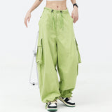 Y2k Wide Loose Green Cargo Pants