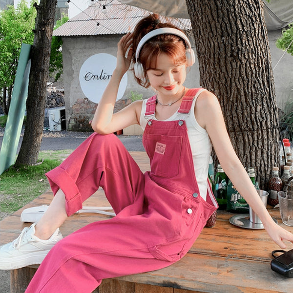 Turn heads and rock the trend with these ultra-cool Pink Long Overalls! Show off your K-Pop style like the girl group 'Newjeans' with these fresh dungarees look, designed to be rolled up and rocked with a pair of your favs! Be the star of the show!