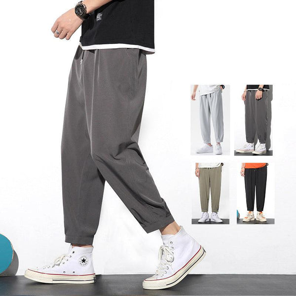 Look your best in these Men's Summer Casual Ice Slik Pants. Made from light and airy fabric with a Korean style, they provide an optimal amount of breathability, keeping you cool and comfortable during the summer months. Stylish and practical, they make the perfect addition to any man's wardrobe.
