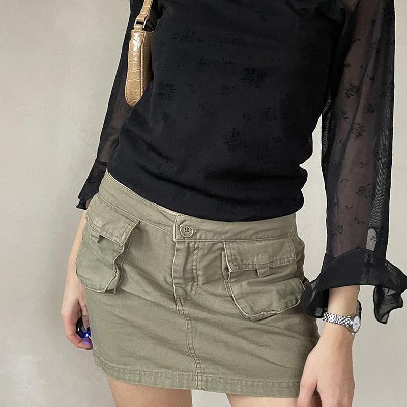 Acubi Style Cargo Skirt / Pocket Skirt / Y2K - SEOUL STYLEZ