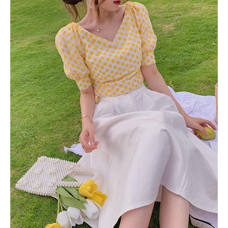Ladies Yellow Little Daisy Summer Dress or Top - SEOUL STYLEZ