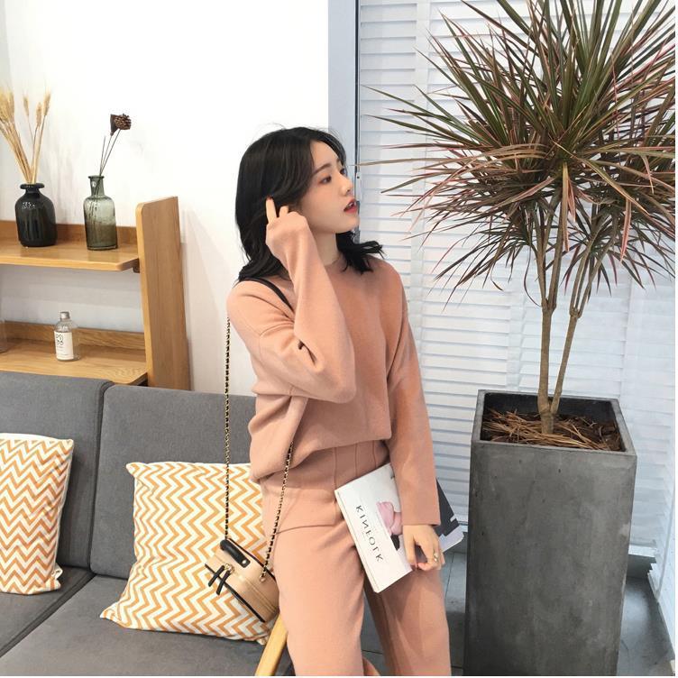 Sweater Bottoming Two Piece Pants Suit - SEOUL STYLEZ