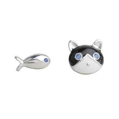 Catfish Fashion Stud Earrings Sterling Silver - SEOUL STYLEZ