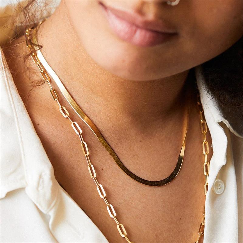 Layered Necklace / Double Layered / Gold, Rose Gold, Silver / 2 in 1 - SEOUL STYLEZ