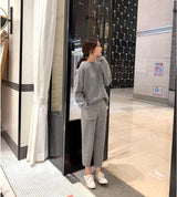 Sweater Bottoming Two Piece Pants Suit - SEOUL STYLEZ