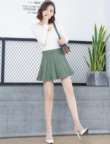 High Waist Pleated Velvet A-line Skirt - SEOUL STYLEZ
