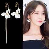 Korean Style Flower Earrings / Asymmetric - SEOUL STYLEZ