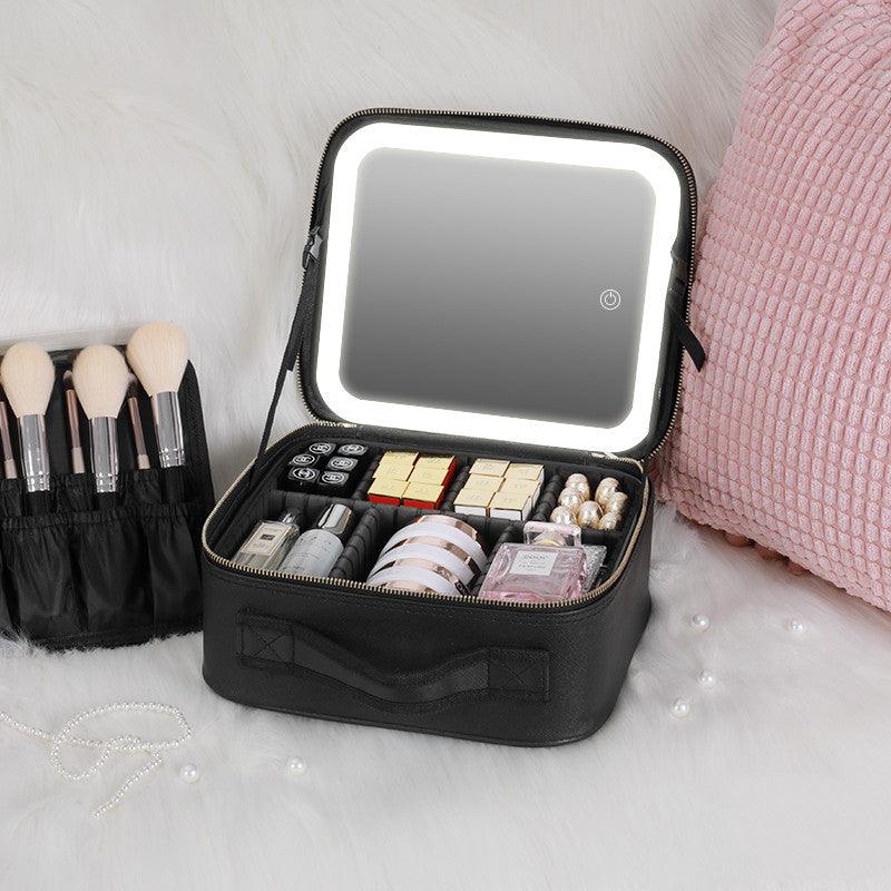 Amazon.com : OCHEAL Large Makeup Bag, Double Layer Makeup Bag, Vertical  Storage Cosmetic Case for Women/Girls with Multiple Compartments-Black  Rhombus : Beauty & Personal Care