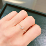 Chain Crescent Moon Ring / Adjustable / Korean Style Jewelry - SEOUL STYLEZ