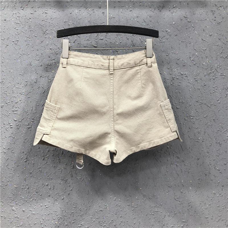 Casual tooling denim shorts women's high waist loose and thin A-line hot pants - SEOUL STYLEZ