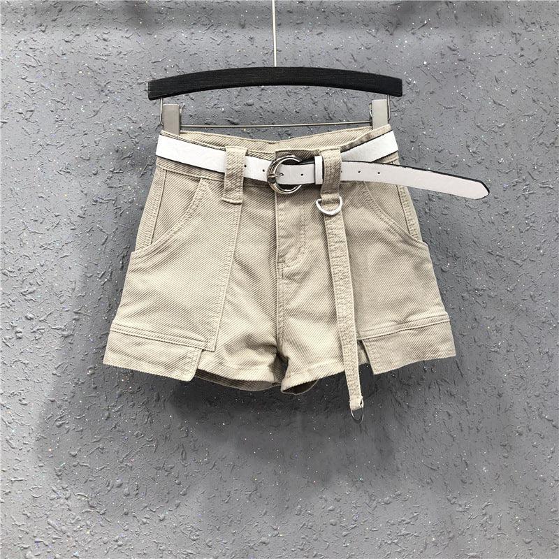 Casual tooling denim shorts women's high waist loose and thin A-line hot pants - SEOUL STYLEZ