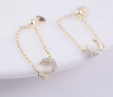 Chain Crescent Moon Ring / Adjustable / Korean Style Jewelry - SEOUL STYLEZ