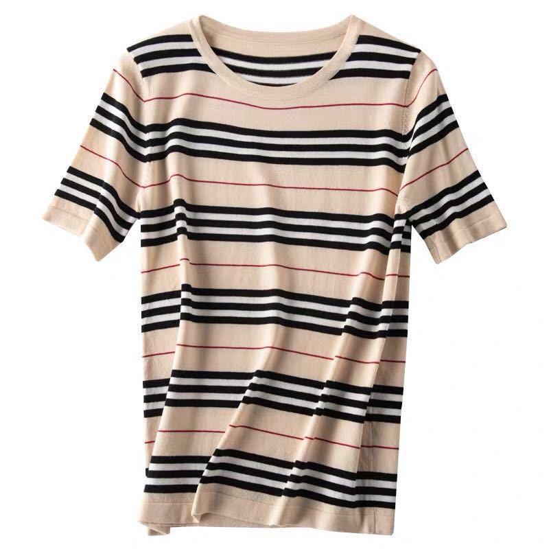 Korean Striped Loose Bottoming T-shirt - SEOUL STYLEZ