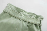 High waist mint color shorts - SEOUL STYLEZ