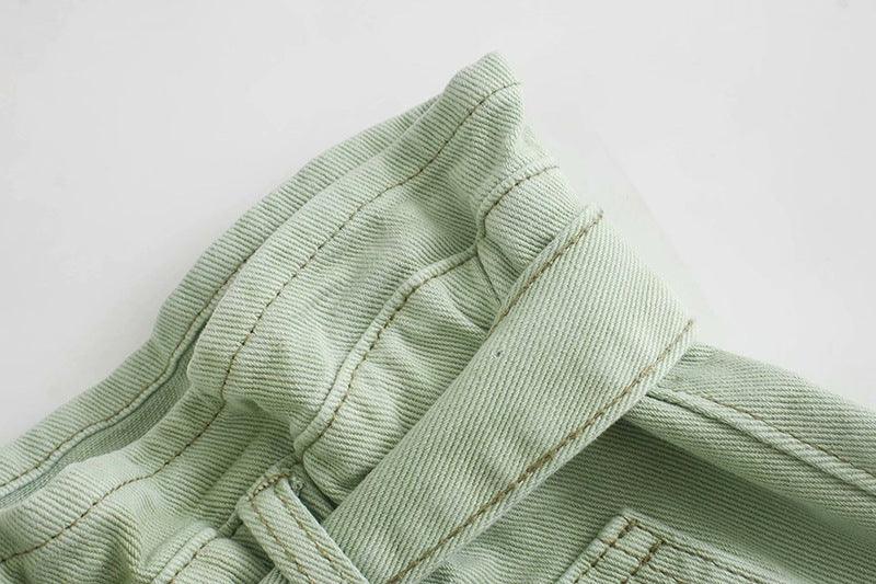 High waist mint color shorts - SEOUL STYLEZ