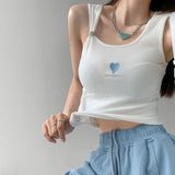 Heart Embroidered Women's Tank Top - SEOUL STYLEZ