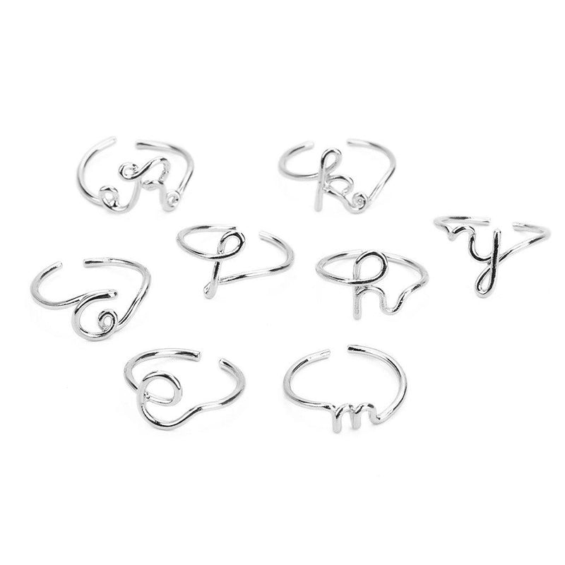 Initial Name Rings for Women and Men / A-Z Letters/ Adjustable / 3 Colours - SEOUL STYLEZ