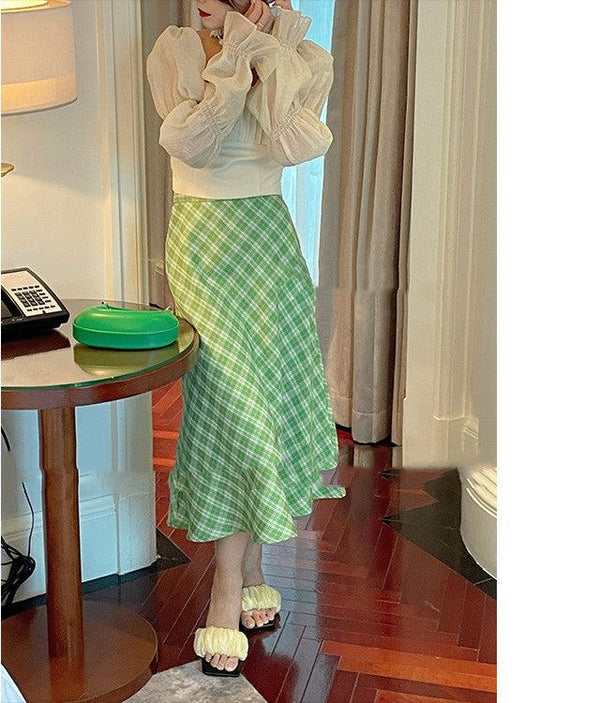 Plaid Ruffle A-Line Skirt - SEOUL STYLEZ