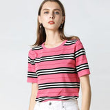 Korean Striped Loose Bottoming T-shirt - SEOUL STYLEZ