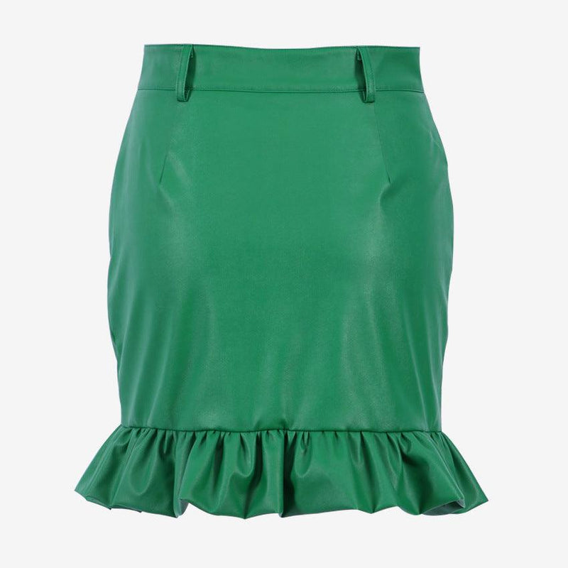 Fashion Women's High Waist Half-length Leather Skirt - SEOUL STYLEZ