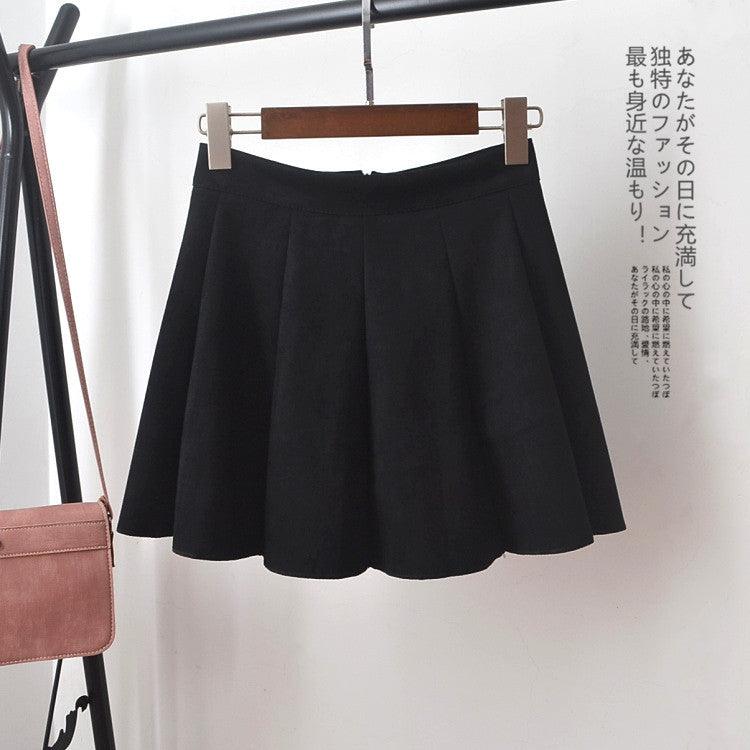 High Waist Pleated Velvet A-line Skirt - SEOUL STYLEZ