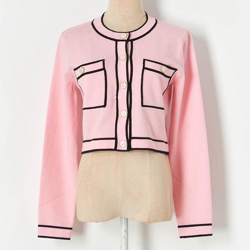Pink Pearl Knitted Cardigan - SEOUL STYLEZ