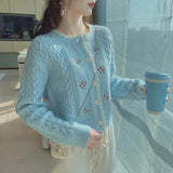 Flower Embroidery Knitted Cardigan - SEOUL STYLEZ