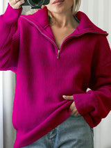 Oversized Zipper Knitted Long Sleeve - SEOUL STYLEZ