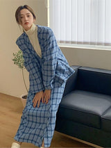 Chic Plaid Long Skirt Cardigan Sets - SEOUL STYLEZ