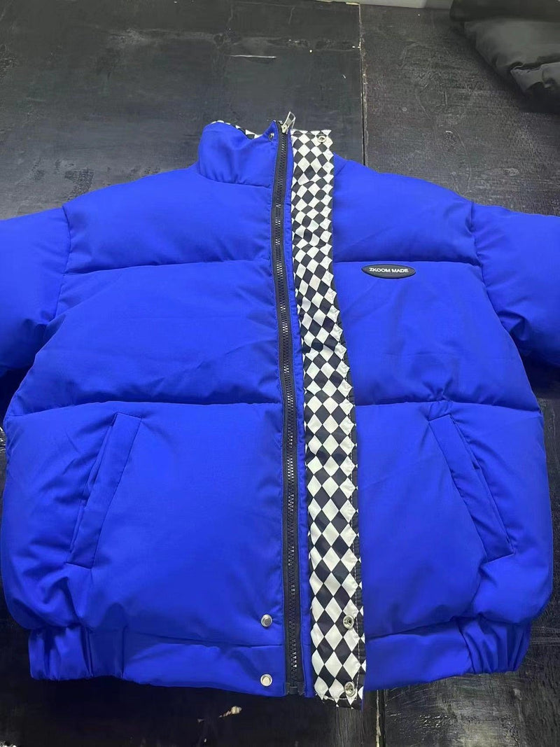Padded Coat Checkerboard Warm Parka Jacket - SEOUL STYLEZ