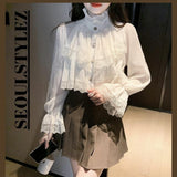 Elegant Ruffles Lace Blouse - SEOUL STYLEZ