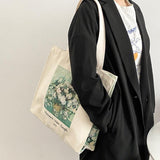 Vintage Canvas Zipper Tote Bag - SEOUL STYLEZ