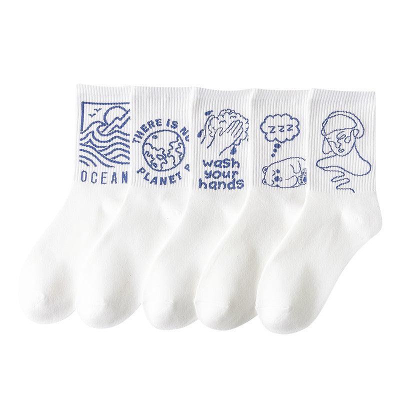 Cotton Print Socks - SEOUL STYLEZ