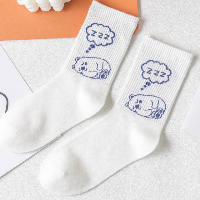 Cotton Print Socks - SEOUL STYLEZ