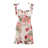 Blooming Floral Strapless Chiffon Dress - SEOUL STYLEZ
