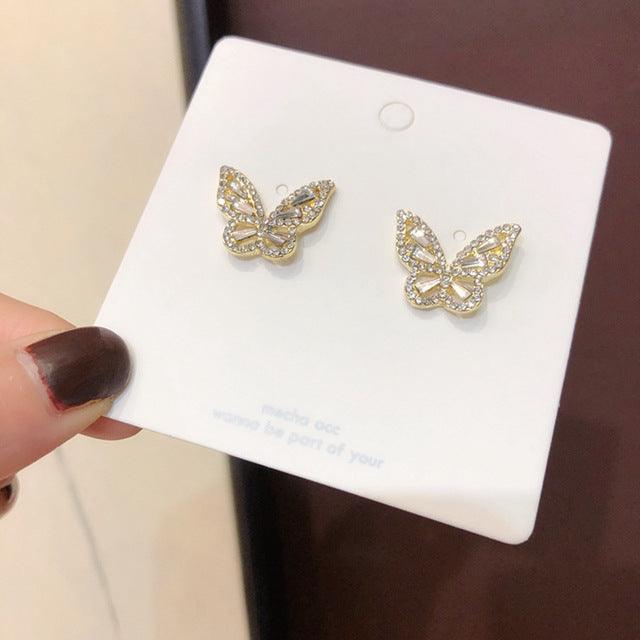 Flower Butterfly Earrings - SEOUL STYLEZ