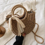 Handmade Summer Wood Rattan Sling Bags - SEOUL STYLEZ