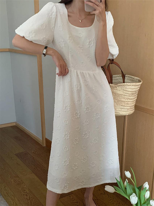 Mirae Puff Sleeve Dress - SEOUL STYLEZ