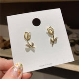Opal Rose Flower Earrings Ring Necklace - SEOUL STYLEZ
