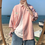 Oversized Stripe Shirt - SEOUL STYLEZ
