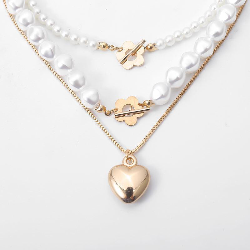 Pearl Heart Pendant Necklace - SEOUL STYLEZ