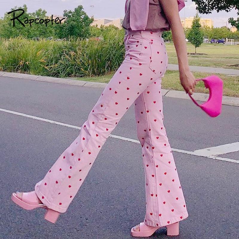 Pink Heart Printed Pants – SEOUL STYLEZ