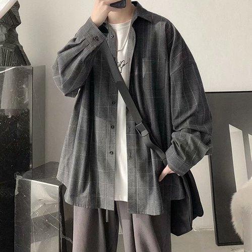 Plaid Long Sleeve Shirt - SEOUL STYLEZ