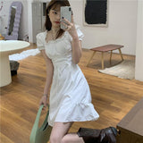 Puff Sleeve Mini Dress - SEOUL STYLEZ