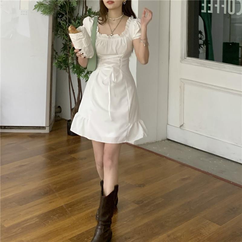 Puff Sleeve Mini Dress - SEOUL STYLEZ