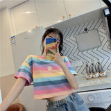 Rainbow Stripe T-Shirt - SEOUL STYLEZ